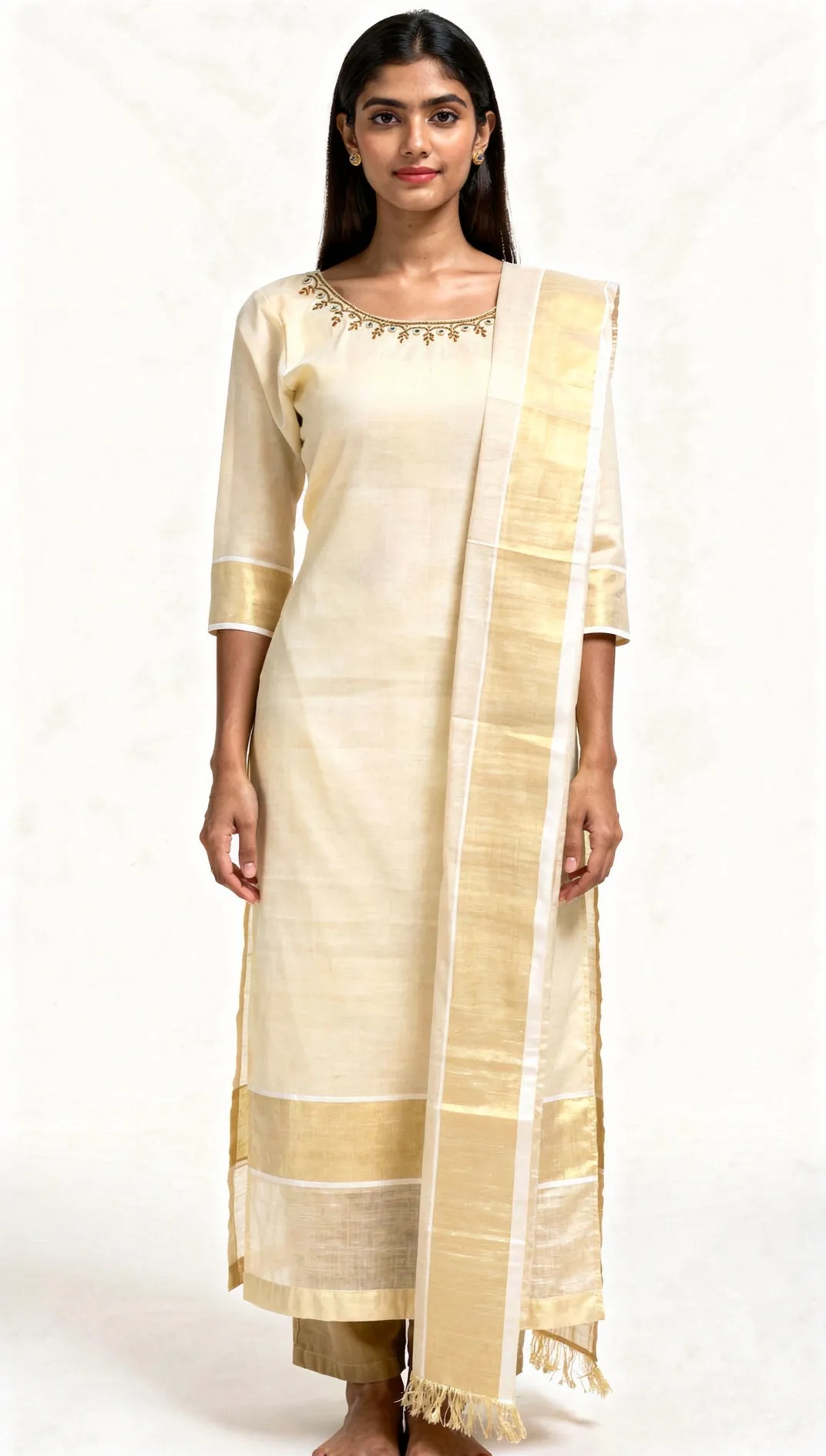 Fashion model wearing the churidhar